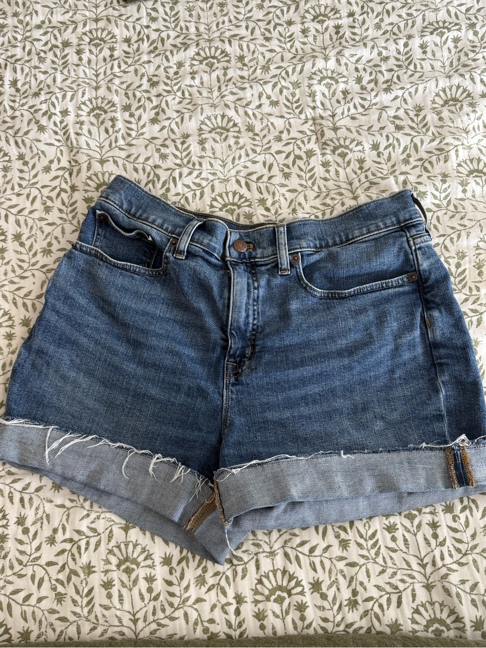J. Crew Medium Blue Rolled Hem Denim Shorts